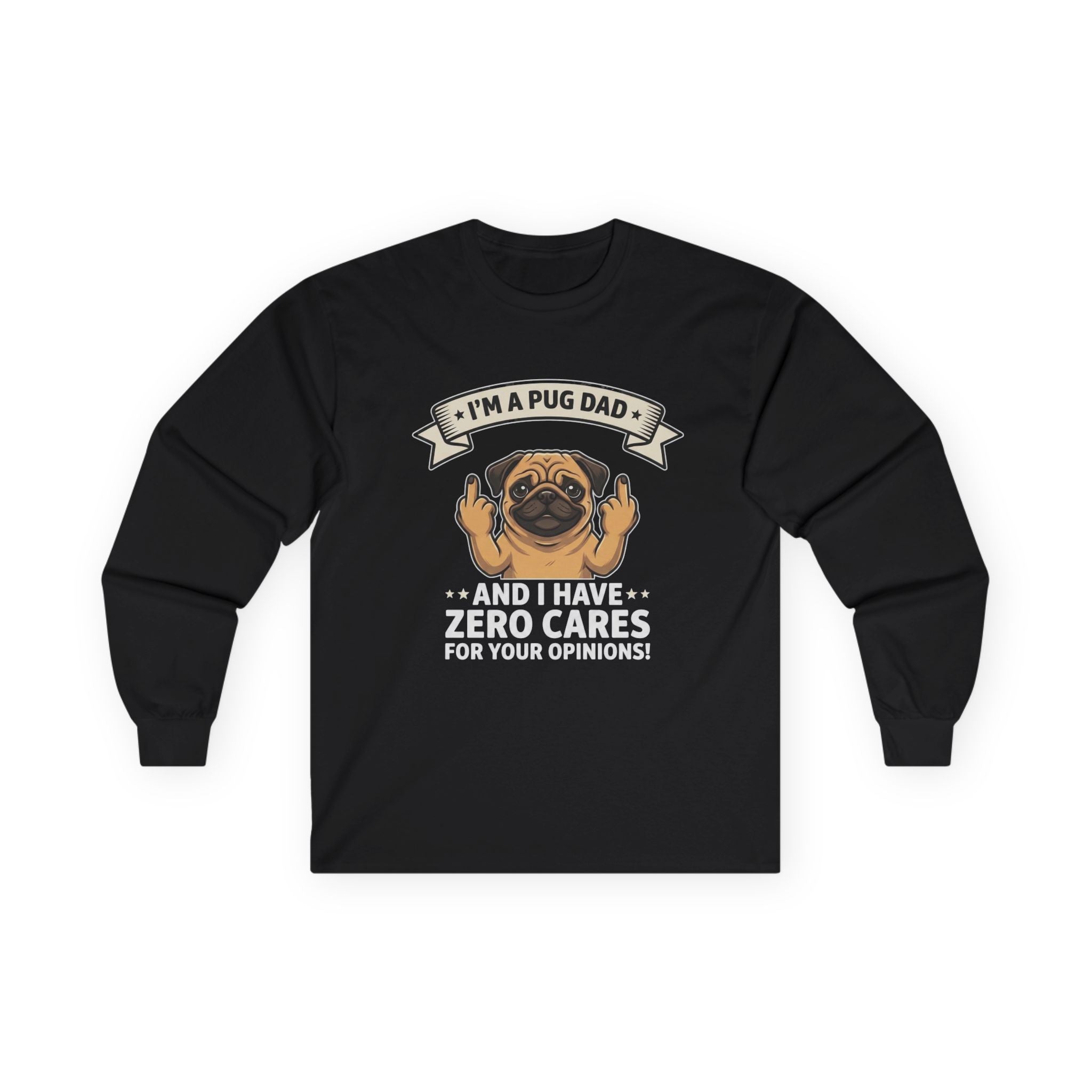 Pug Dad Zero Cares - Long Sleeve Tee Main image